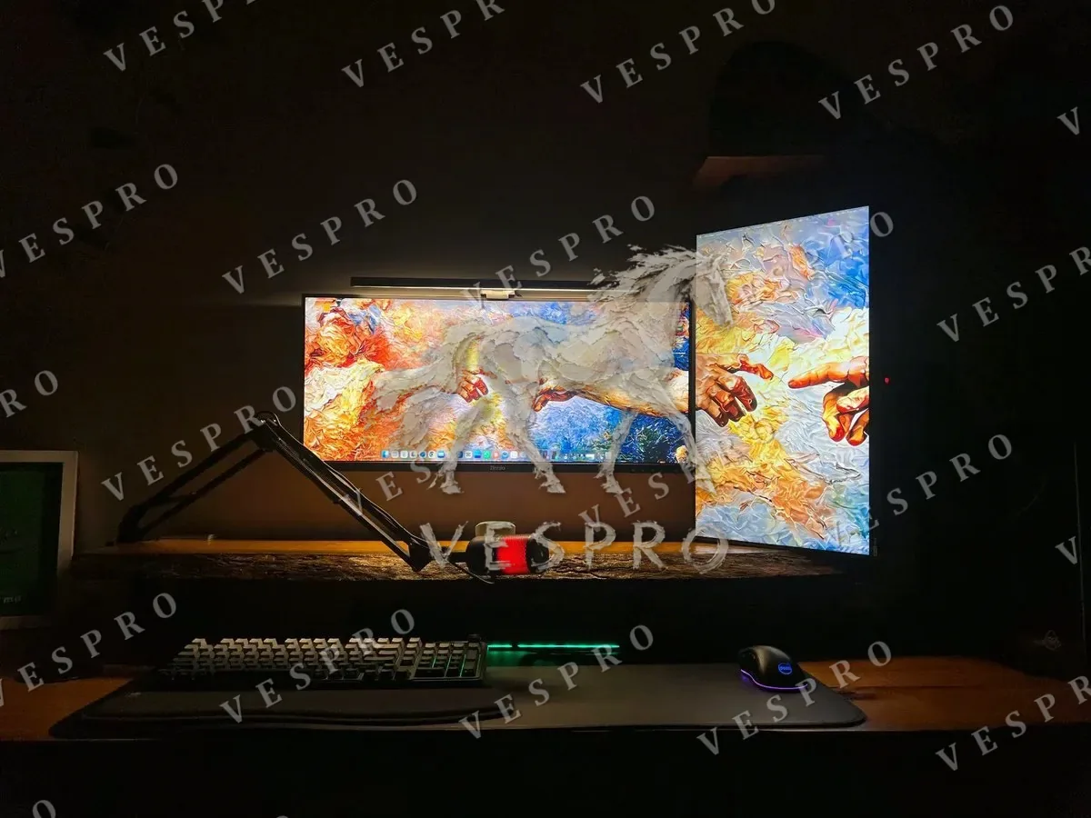 VESPRO wallpaper on a dual-monitor setup