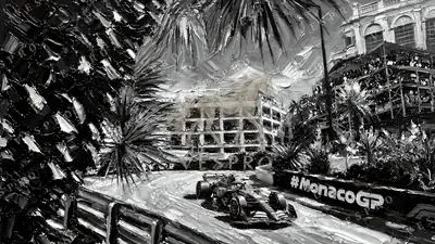 Monaco Grand Prix Noir, oil painting wallpaper