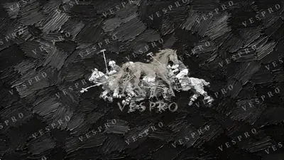 Polo Players on Deep Blue Noir, oil painting wallpaper