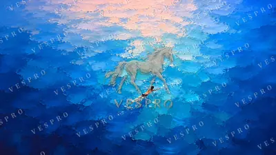 Swimmer in the Open Ocean, oil painting wallpaper