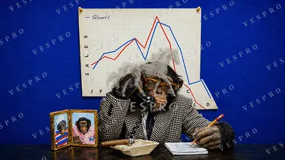 The Chimp Executive, oil painting wallpaper