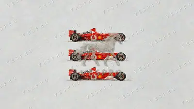 Three Red F1 Cars, oil painting wallpaper
