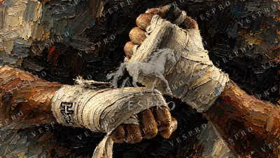 Wrapped Boxing Fists, oil painting wallpaper