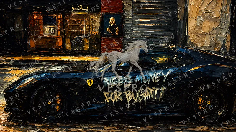 Need Money for Bugatti, oil painting wallpaper preview