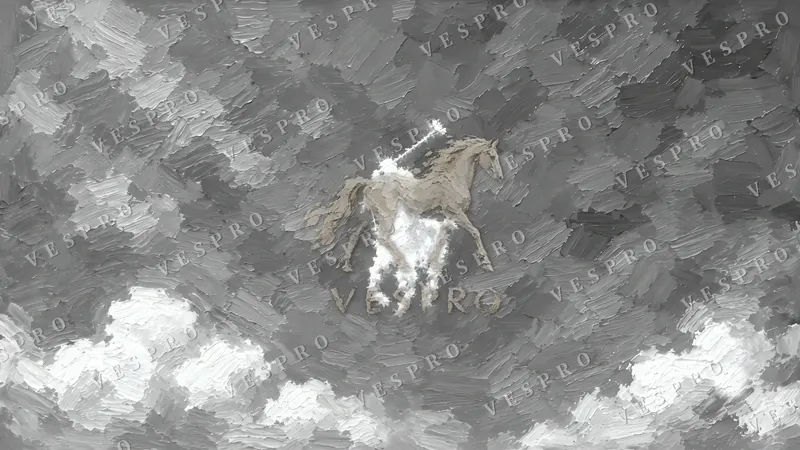 Polo Pony in the Clouds Noir, oil painting wallpaper preview