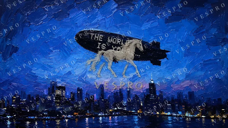 The World Is Yours Airship, oil painting wallpaper preview