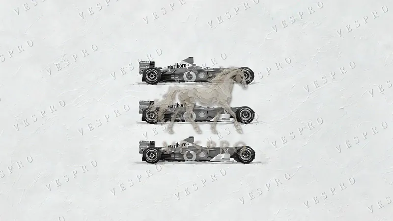 Three Red F1 Cars Noir, oil painting wallpaper preview