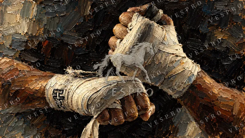Wrapped Boxing Fists, oil painting wallpaper preview